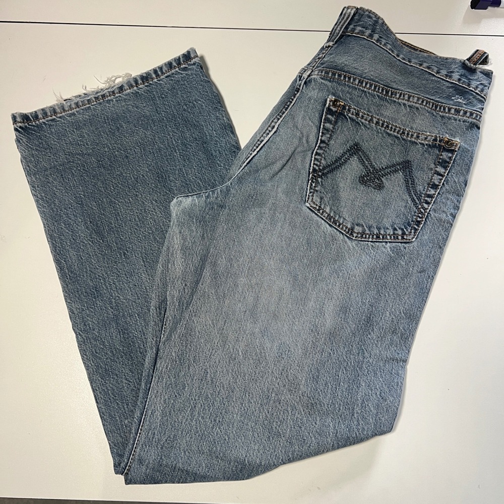 American‎ Rag Men's Jeans 32x31 Blue Straight Leg Y2K Embroidered Pocket Denim